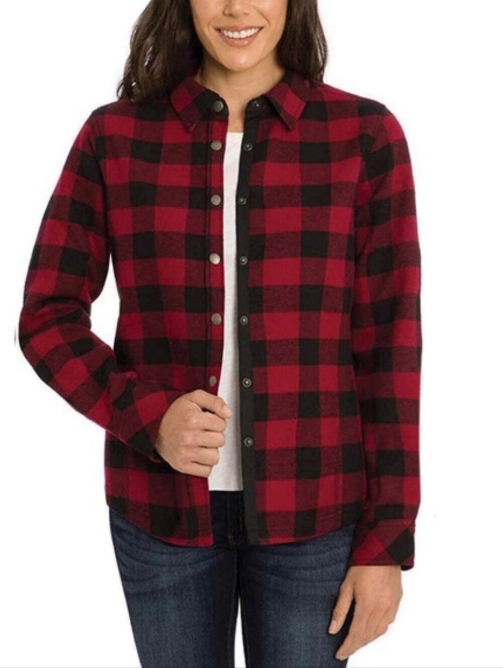 NWT Orvis Pinnacle Shirt Jacket - Red & Black Buffalo Plaid Flannel Shacket Sz M